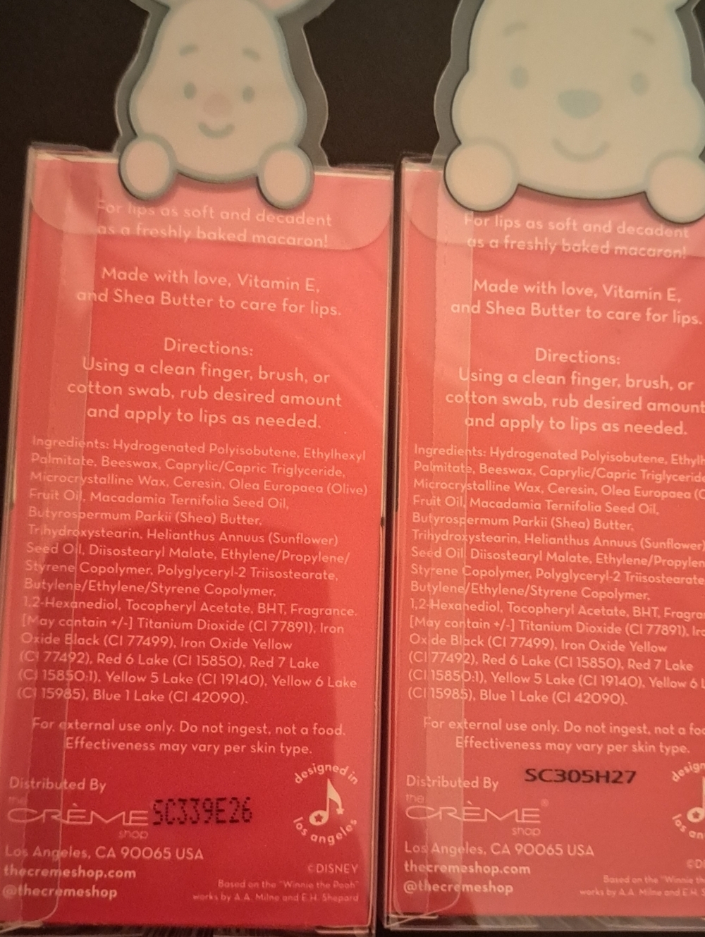 The Creme Shop Disney Winnie the Pooh & Piglet Macaron Lip Balm Duo NIB - Picture 3 of 3